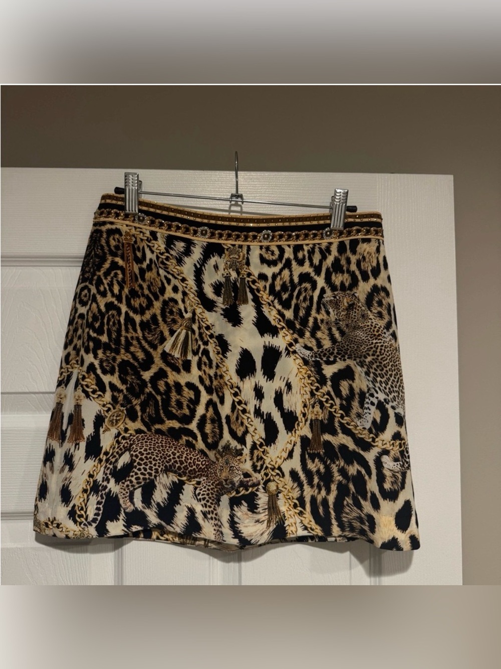 Camilla Leopard Silk mini skirt